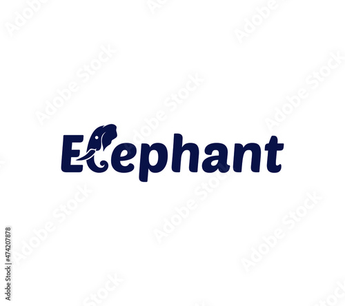 Elephant text based or wordmark logo