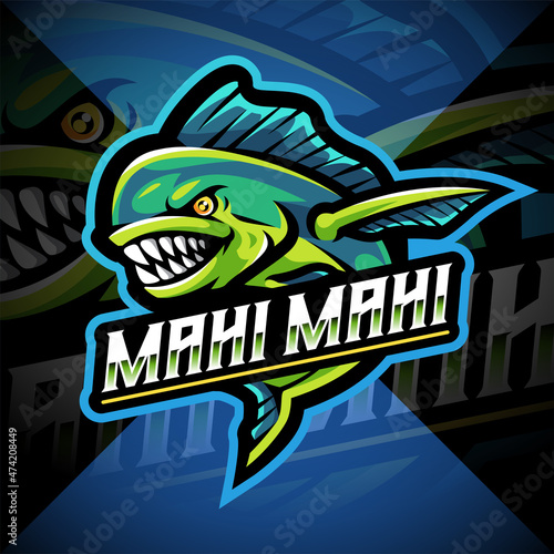 Mahi mahi fish esport mascot logo design
