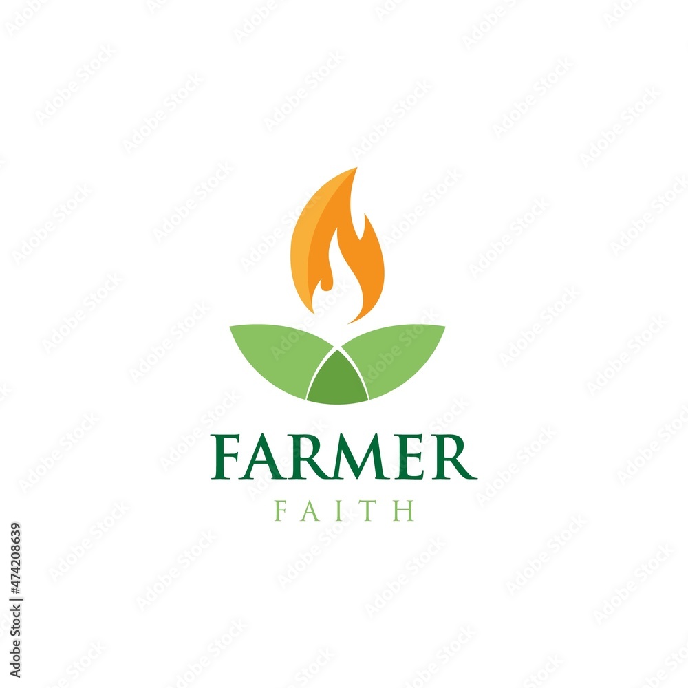 Nature Modern Farm Field Agricultural Farmer Faith Logo Design Symbol Sign Template