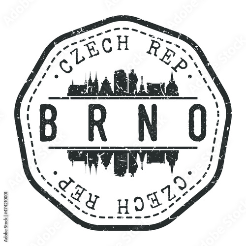 Brno, Czechia Stamp Skyline Postmark. Silhouette Postal Passport. City Round Vector Icon. Vintage Postage Design.