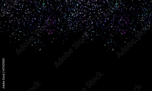 Glitter on black background. Colors glittering of Holiday's Season on black background