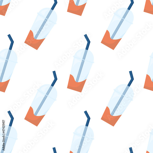 Colorful cocktail drinks. Isolated vector icons pattern.