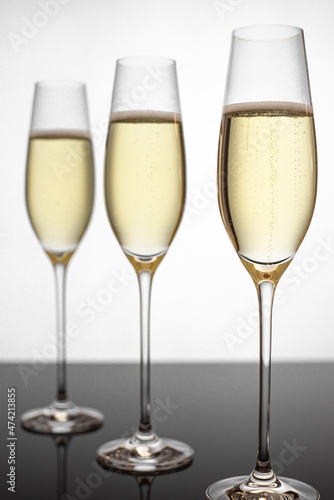 A glasses of champagne ready for a toast. 