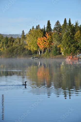 The carré lake in autumn , Sainte-Apolline, Québec, Canada
