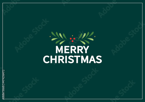 Merry Christmas wallpaper. free space for text. Holly leaf frame.  Christmas frame wallpaper.