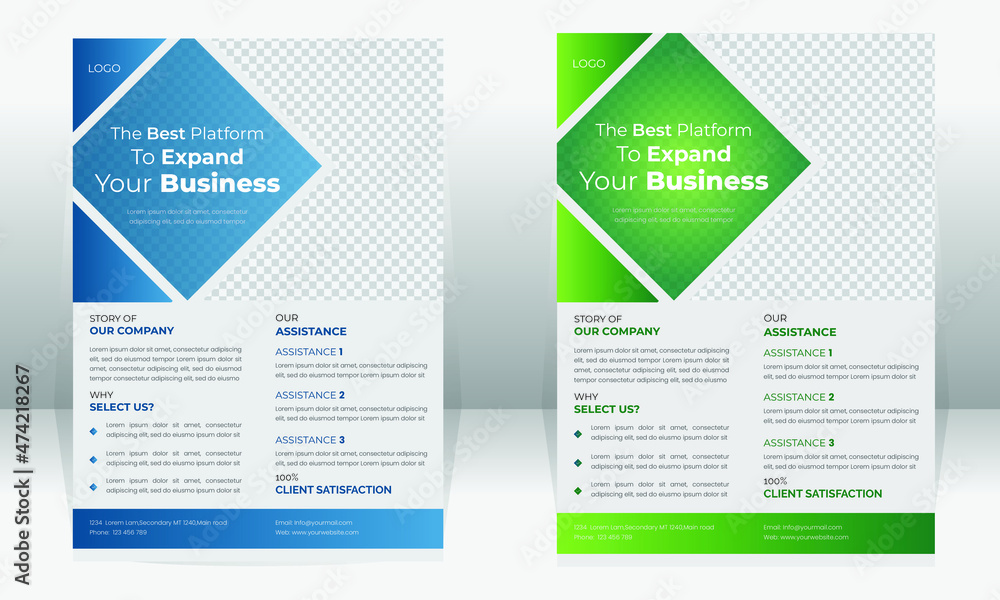 Corporate business vector cover in A4 size  with 2 color variation and easily editable and can be used for Brochure design, cover modern layout, annual report, poster.