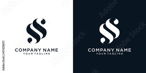 S or SS initial letter logo design vector.