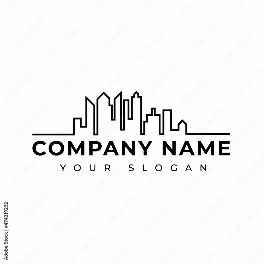 Real estate logo design vector template