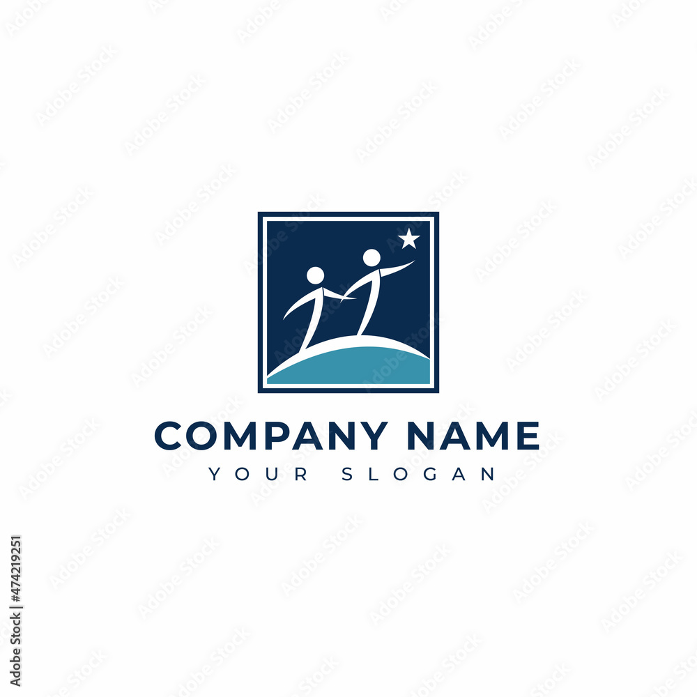 Coaching logo design vector template Coaching logo design vector template