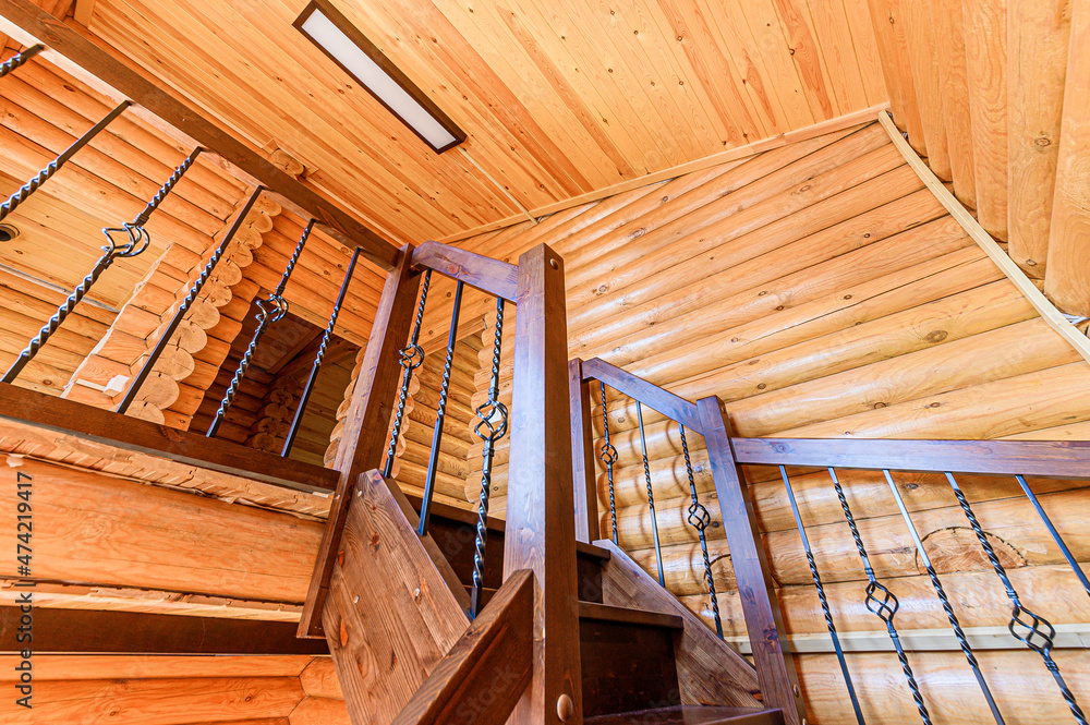 Obraz premium Russia, Moscow- May 06, 2020: interior room apartment modern bright cozy atmosphere. general cleaning, home decoration, preparation of house for sale. wooden country house