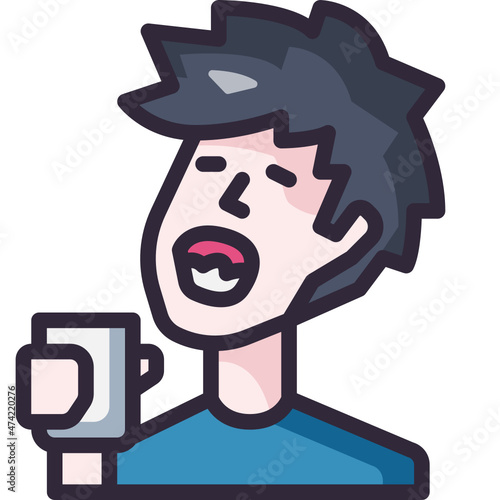 mouthwash line icon