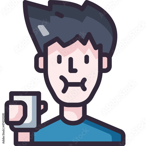 mouthwash line icon