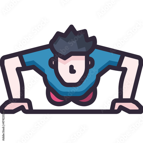 push up line icon