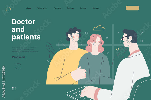 Doctor and patients - medical insurance web template