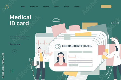 Medical id card, health card - medical insurance web template