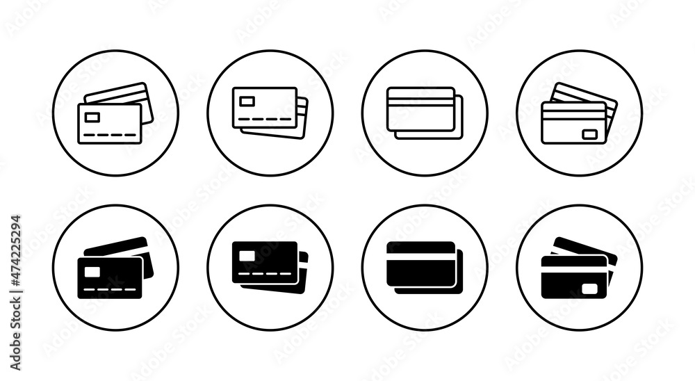 Credit card icons set. Credit card payment sign and symbol Credit card icons set. Credit card payment sign and symbol