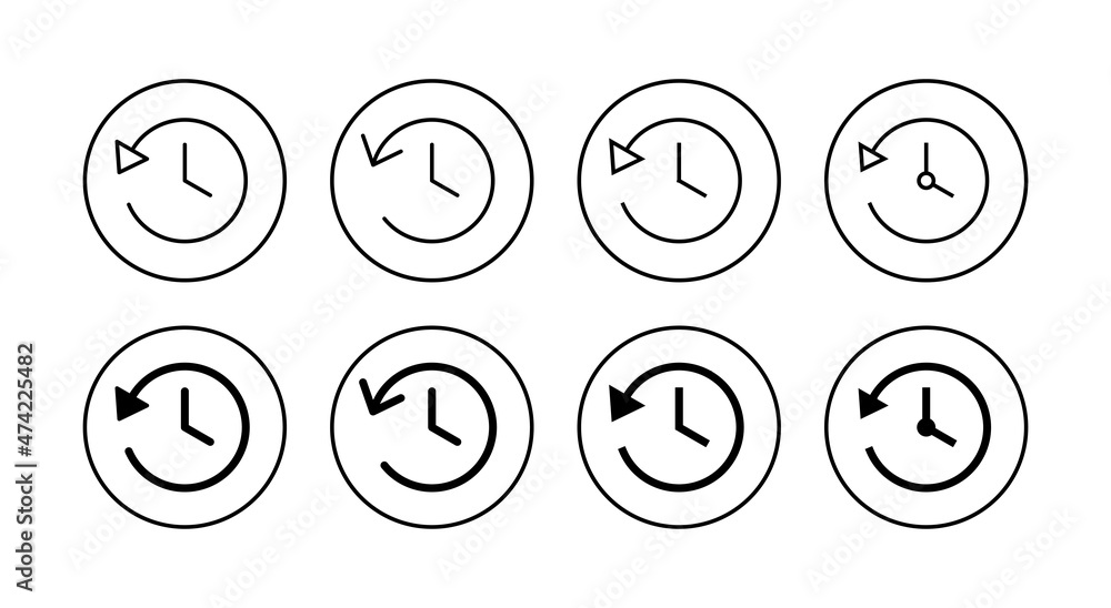 History icons set. recent event history sign and symbol History icons set. recent event history sign and symbol