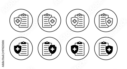 Medical insurance icons set. health insurance sign and symbol