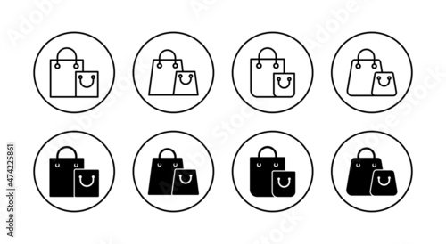 Shopping bag icons set. shopping sign and symbol