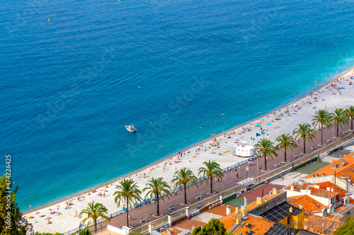 Blick auf die Promenade des Anglais in Nizza, Südfrankreich.