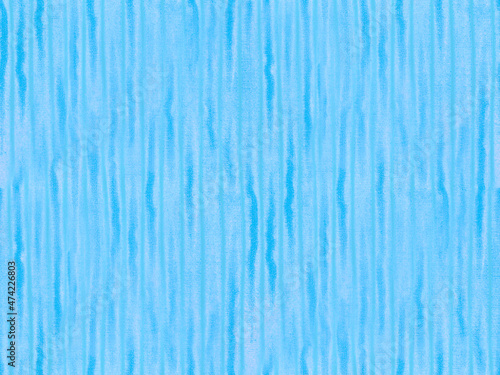 Blue background like corduroy fabric. Subtle stripes of irregular shape. Watercolor on paper. Seamless background. 