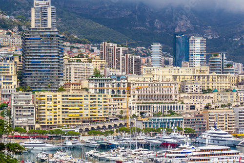 Obraz na płótnie Panorama über das Fürstentum Monaco w salonie