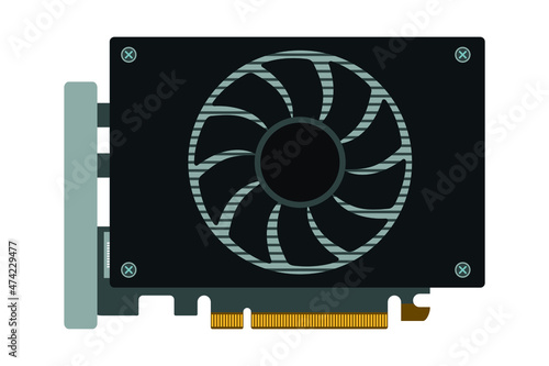 GPU icon. Graphics processing unit. Modern vector illustration isolated on white background. EPS 10