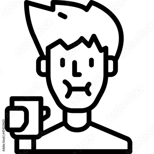 mouthwash line icon