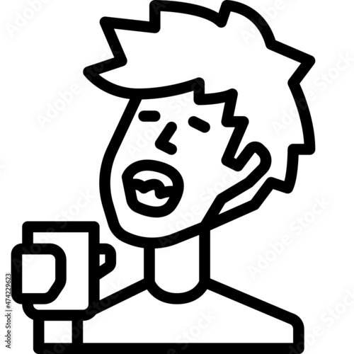 mouthwash line icon
