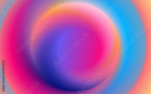 Colouful abstract vector illustration background. abstract twirly glitch hologram. template for presentation. plastic bright circles with space for copy space. multicolored tunnel. color effect.