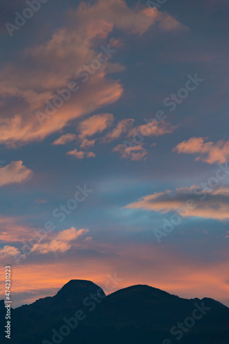 Vaduz  Liechtenstein  October 29  2021 Colorful sky after the sunset