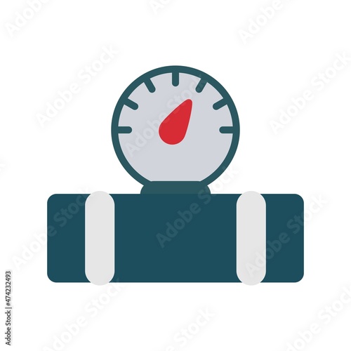 Fuel Guage Flat Light Vector Icon Design