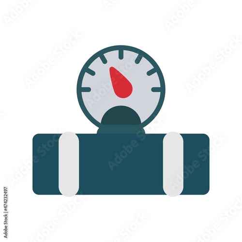Gas Guage Flat Light Vector Icon Design