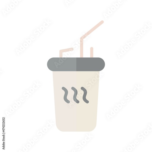 Disposable Tea CUp Flat Light Vector Icon Design