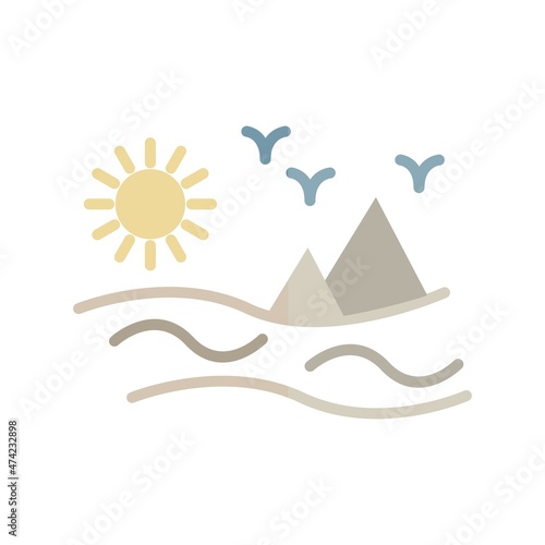 Desert Flat Light Vector Icon Design