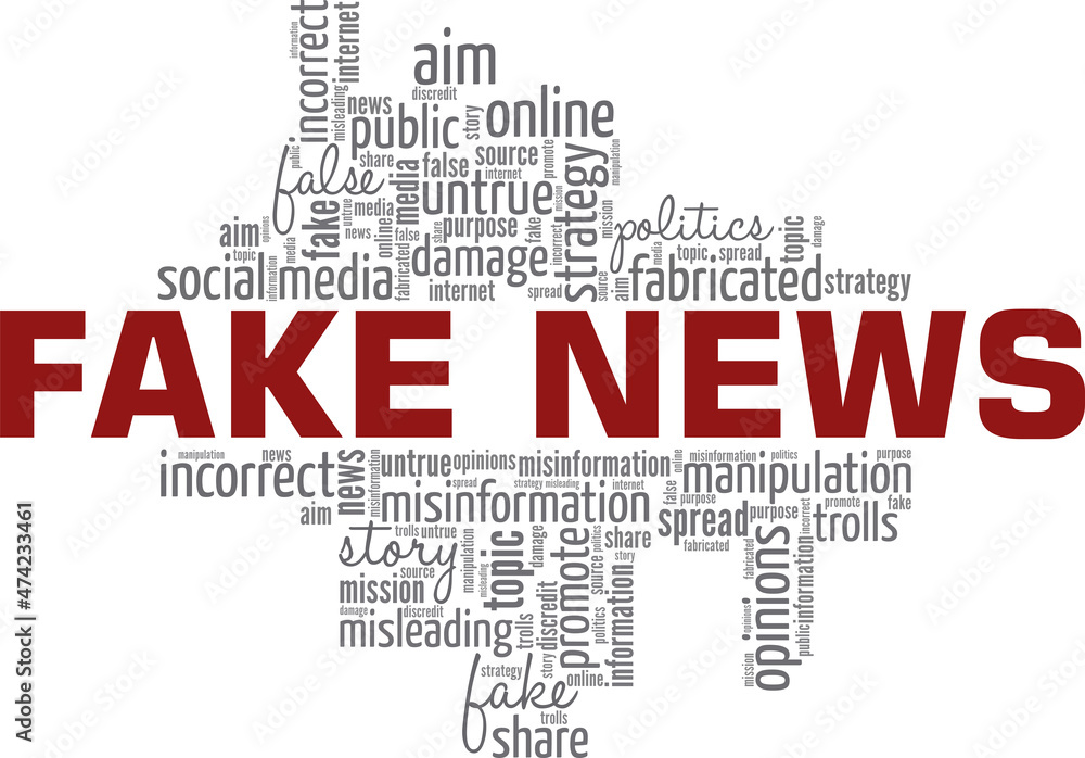 Fake News conceptual vector illustration word cloud isolated on white background. Fake News conceptual vector illustration word cloud isolated on white background.