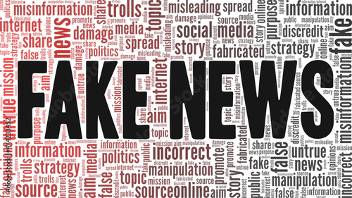 Fake News conceptual vector illustration word cloud isolated on white background.