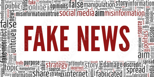 Fake News conceptual vector illustration word cloud isolated on white background.