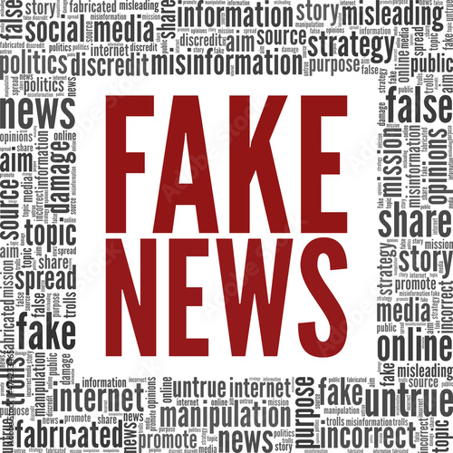 Fake News conceptual vector illustration word cloud isolated on white background.