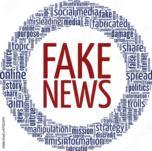 Fake News conceptual vector illustration word cloud isolated on white background.