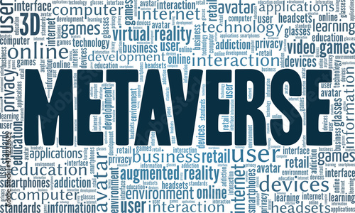 Metaverse - digital universe conceptual vector illustration word cloud isolated on white background.