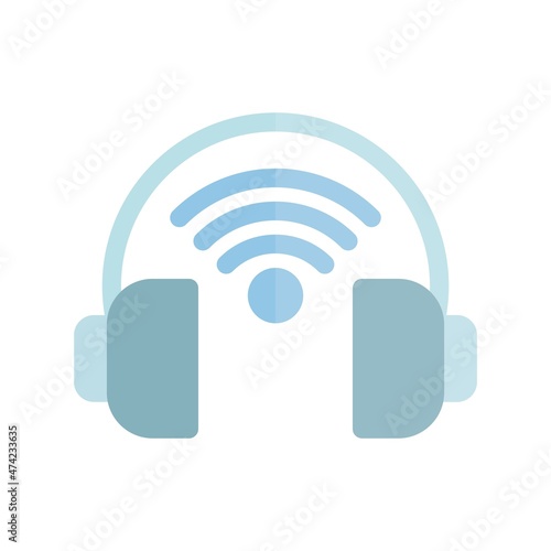 Headphones Flat Light Vector Icon Design