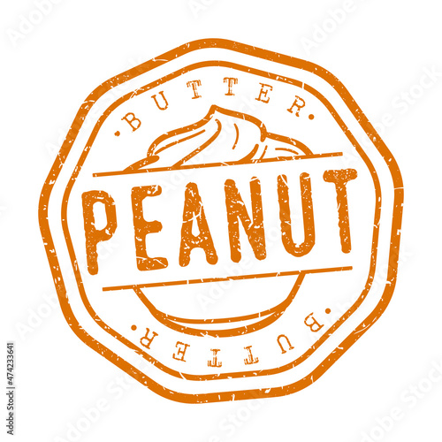 Peanut Butter Delicious Quality Recipe. Traditional Food Stamp Design Vector Art.