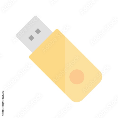 Usb Drive Flat Light Vector Icon Design