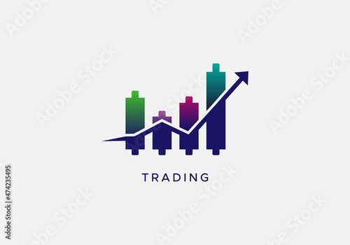 Trading Finance Modern stylish Design Abstract flat minimalist vector Logo icon Template