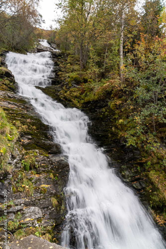 Waterfall Hole in the village of Geiranger, Norway