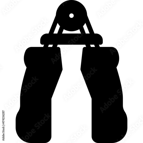 hand grip solid line icon
