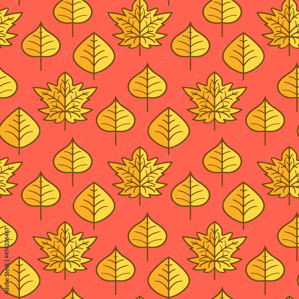 Obraz premium Abstract seamless pattern with autumn leaves