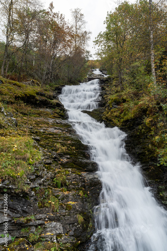 Waterfall Hole in the village of Geiranger, Norway