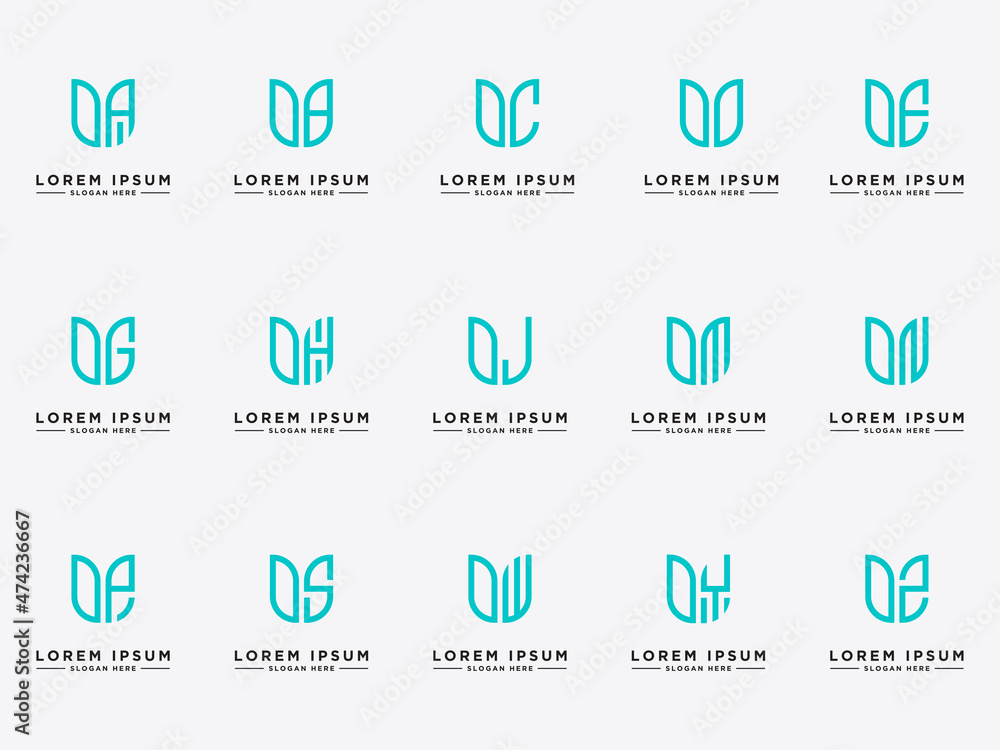 Set logo collection D and etc monogram logo design template. Set logo collection D and etc monogram logo design template.